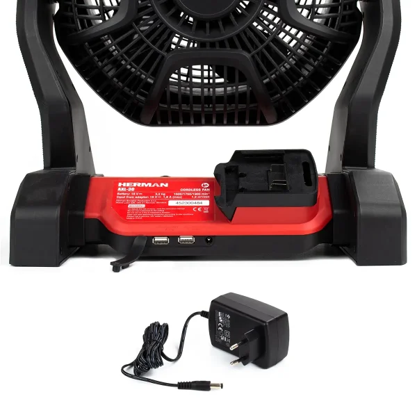 Ventilator Fără Fir HERMAN AXL-30 | 18V / 220V | Baretool | - imagine 5