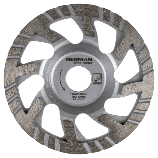 Diamond grinding wheel HERMAN GD-30 Hooligan For rough grinding of concrete