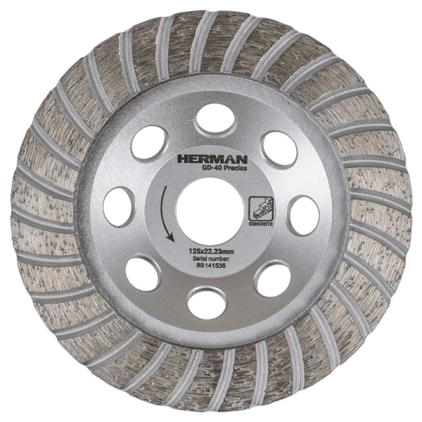 Diamond grinding wheel HERMAN GD-40 Precisa For fine grinding of concrete