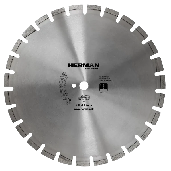 Diamond wheel HERMAN BD-65 Asphalt 450x25,4mm | H=12mm