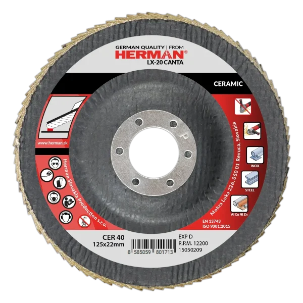 Flap disc HERMAN LX-20 Canta 125mm | P40 | ceramic