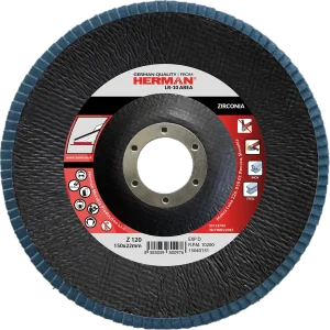 Flap disc HERMAN LR-10 Area 150mm | P120 | zirconia