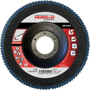 Flap disc HERMAN LR-30 Punta 125mm | P80 | zirconia