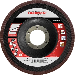 Flap disc HERMAN LS-10 Area 115mm | P60 | corundum