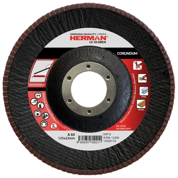 Flap disc HERMAN LS-10 Area 125mm | P60 | corundum