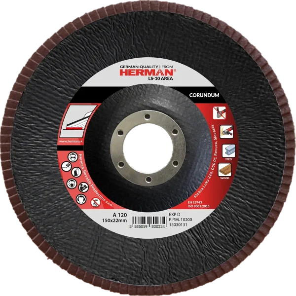 Flap disc HERMAN LS-10 Area 150mm | P120 | corundum