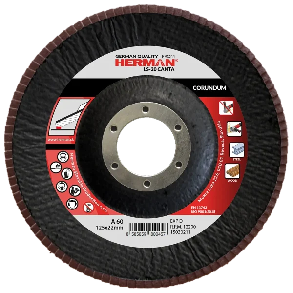Flap disc HERMAN LS-20 Canta 125mm | P60 | corundum