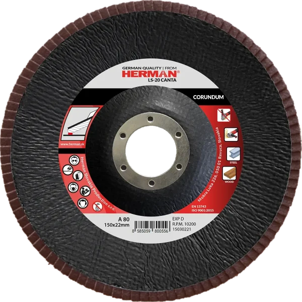 Flap disc HERMAN LS-20 Canta 150mm | P80 | corundum