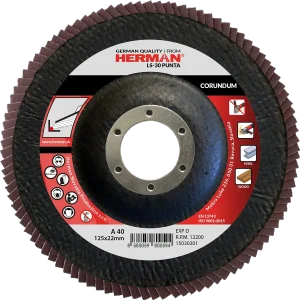 Flap disc HERMAN LS-30 Punta 125mm | P40 | corundum