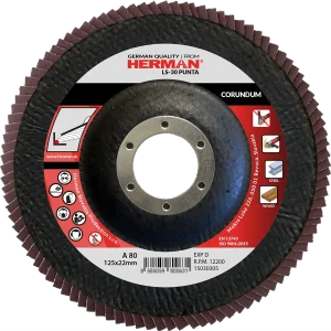 Flap disc HERMAN LS-30 Punta 125mm | P80 | corundum