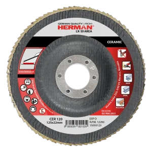 Flap disc HERMAN LX-10 Area 125mm | P120 | ceramic