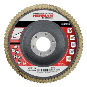 Disc lamelar pentru colțuri HERMAN LX-30 P120 125mm ceramic