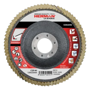 Disc lamelar pentru colțuri HERMAN LX-30 P80 125mm ceramic