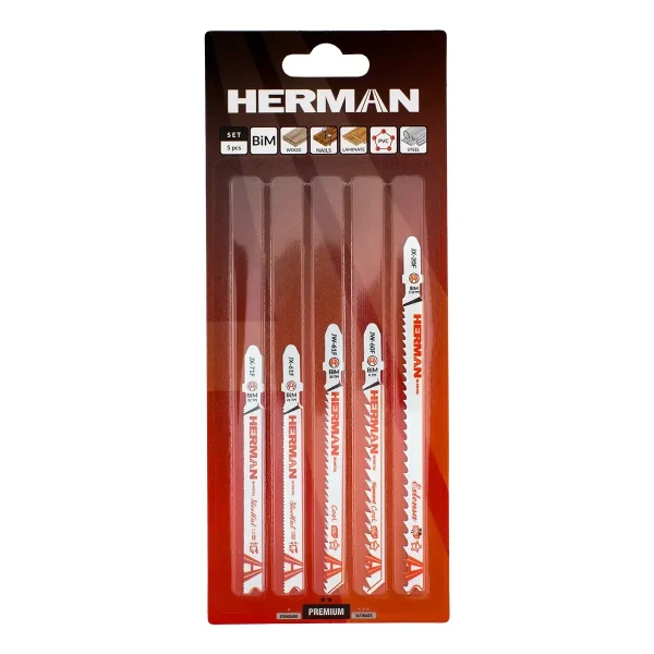 Jigsaw blades set QJ-60 Wood & Steel 5 pieces BiM Set