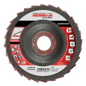 Flap disc HERMAN LW-10 Area NONWOVEN | 125mm | medium