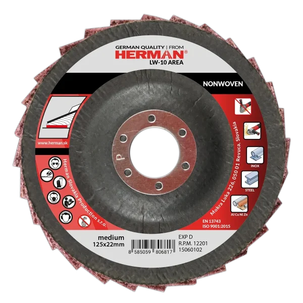 Flap disc HERMAN LW-10 Area NONWOVEN | 125mm | medium