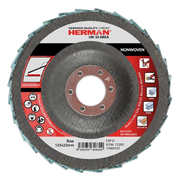 Flap disc HERMAN LW-10 Area NONWOVEN | 125mm | fine