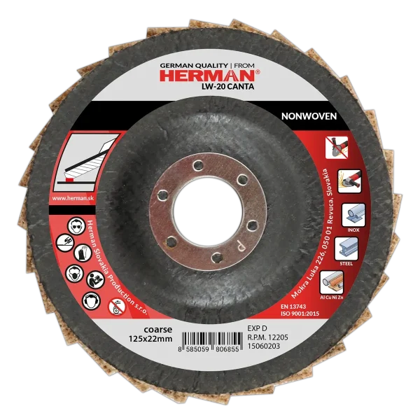 Flap disc HERMAN LW-20 Canta NONWOVEN | 125mm | coarse