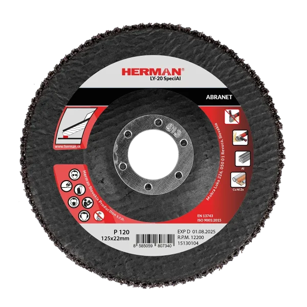 Flap disc HERMAN LY-20 SpeciAl 125mm | P120 | For aluminium