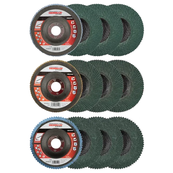 set discuri lamelare HERMAN zirconiu Ø125mm 12 bucăți