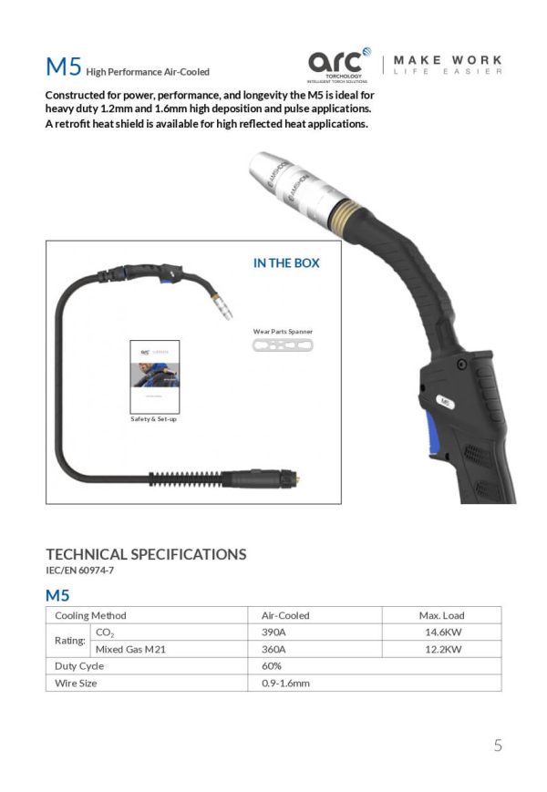 M5 - 560A Air Cooled High Performance Mig Welding Torch - imagine 8