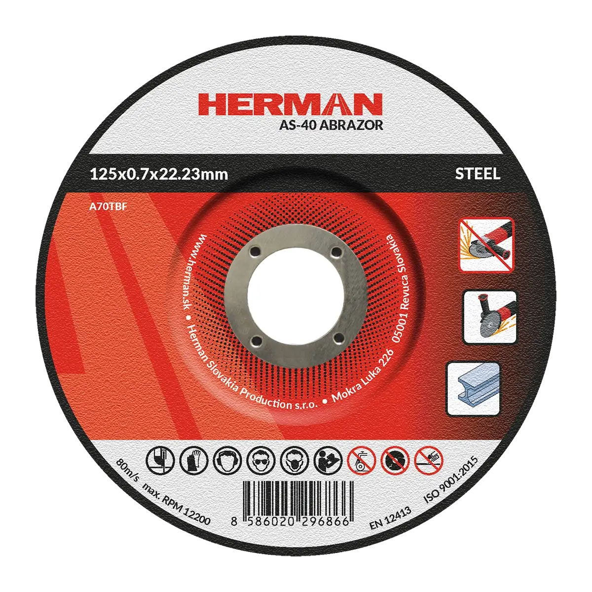 Polizor unghiular cu acumulator HERMAN AXAG-1800 125 mm 18,0 V (Baretool) — imagine 7