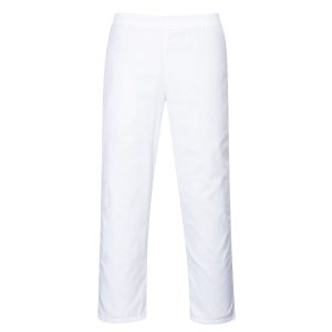 Pantaloni brutar Portwest 2208 din țesătură twill durabilă, bandă elastică completă, conformi cu standardele de igienă alimentară — RAM Multi Invest