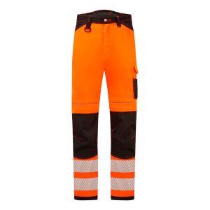 Pantaloni Reflectorizant Extensibil PW303 Portocaliu/Negru - Portwest
