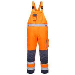 Pantaloni cu Pieptar Reflectorizant TX52 Portocaliu/Navy - Portwest