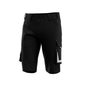 Pantaloni scurți de lucru Safety Jogger DENEB SHORT M — vedere din față, negru.