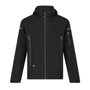 Jachetă de ploaie Safety Jogger KASAI RAIN JKT M — vedere din față, negru.