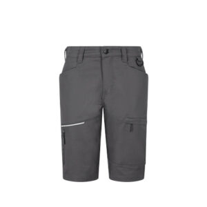 Pantaloni scurți de lucru Safety Jogger MEKONG SHORT — vedere din față, gri închis.