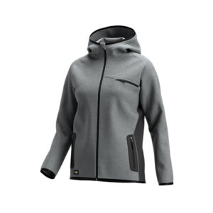 Hanorac de lucru pentru femei Safety Jogger OAK HOODIE W — vedere din față, gri și negru.