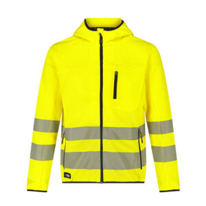 Hanorac cu vizibilitate ridicată Safety Jogger SCUTI HOODIE — vedere din față, galben.