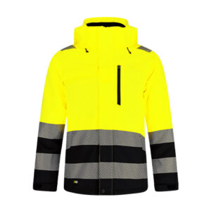 Jachetă de iarnă cu vizibilitate ridicată Safety Jogger SCUTI WINTER JKT M — vedere din față, galben și negru.
